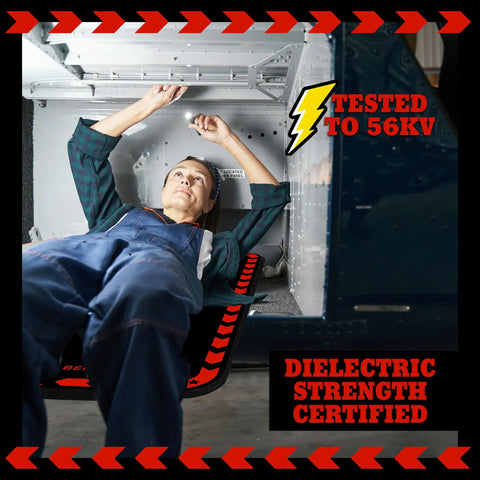Aircraft mechanic using the Pro Grade Aircraft Mechanic Kneeling Mat Set 2pc, 1 Inch Thick Closed Cell Nitrile Foam