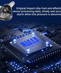 Four Piece 433 Mhz Tire Pressure Monitoring System Sensors Snap In Replacement on circuit board technology background.