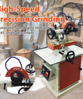 220V Universal Cutter Grinder And Saw Blade Sharpener featuring adjustable angles and cooling loop for precision grinding.