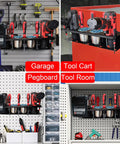Magnetic Power Tool Organizer Rack For Cordless Drills And Screwdrivers With 4 Stainless Steel Cups Heavy Duty Metal Storage Rack
