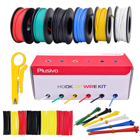 22 Gauge Stranded Wire Kit With Silicone Coated Copper Wires 23 Ft Per Spool Six Color Coded Set Black Red Yellow Green Blue White