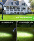 4 Pack Solar Spotlight Lights Outdoor Waterproof Landscape Lighting For Garden Path Yard Trees Flagpole with 360 Degree Beam