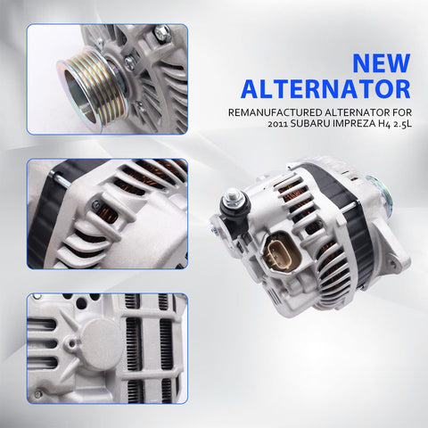 90A 12V Car Alternator For Subaru Impreza 2004 2010 Forester 2006 2010 And Saab 9-2X 2006 Replacement With 5 Groove Pulley