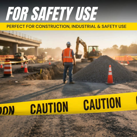 Bright Yellow Caution Tape 3 Inch Wide Roll 1000 Feet High Visibility With Bold Black Text For Danger Zones Construction Sites Road Work
