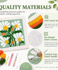 Beginner Punch Needle Kit With 9.8 Inch Frame, All In One Yarn Craft Set For Adults, Includes Punch Needle Tool, Scissors, Colorful Yarn And Simple Instructions, Green showing quality materials used.