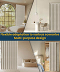 100 Percent Blackout Accordion Door Curtain For Sliding Glass Doors installed in bedroom and living room.