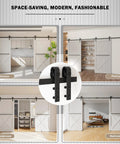 12 Foot Sliding Barn Door Hardware Kit Fits Double Doors Up To 36 Inch Wide Heavy Duty Carbon Steel Track Installed in Rooms