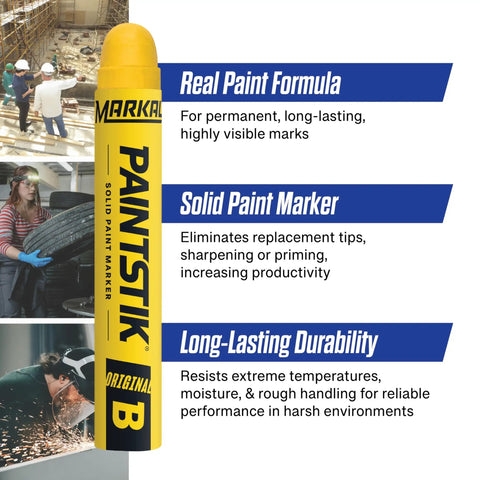Paintstik Solid Paint Marker For All Surfaces Yellow 11/16 Inch By 4 3/4 Inch Pack Of 12 Lead Free, shows features and durability
