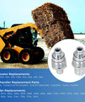 Heavy Duty Hydraulic Coupler Kit With Male And Female Flat Face Quick Connect Set For 4BD4FH 48MM Thread shown on a Bobcat skid steer loader.
