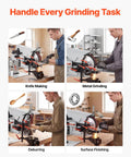 VEVOR 1500W Belt Grinder Sander With VFD Variable Speed Control 72X2 Inch Polisher Knife Making Machine in use for knife making.