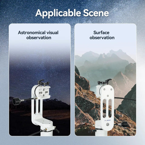 Alt-Azimuth Telescope Mount With Adjustable Angle, Lightweight 2.34kg CNC Hollow Design, for astronomical and surface observation