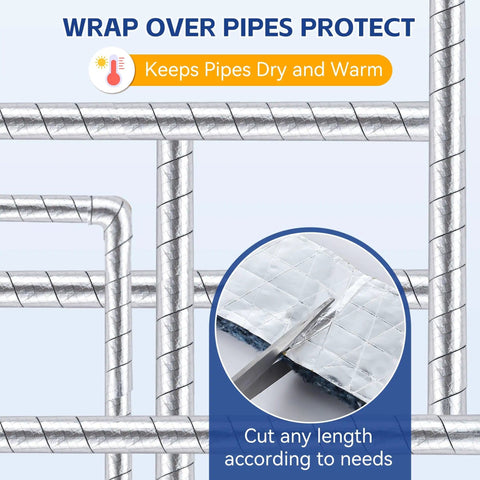 Foil Backed Cotton Pipe Wrap Insulation For Outdoor Water Lines Keeps Your Pipes From Freezing And Condensation image