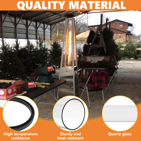 Replacement Glass Tube For 4 Sided Outdoor Liquid Propane Patio Heaters, 49.5 Inch Tall, 4 Inch Diameter Quartz Tube