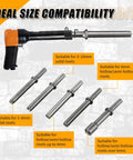 Heavy Duty Air Rivet Hammer Tools Kit 7 Piece Set With 6 Beefy Rivet Hammer Bits And Spring Pneumatic Riveting Chisel Kit