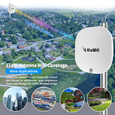Outdoor 5.8GHz 10KM TDMA Gigabit Point To Point WiFi Bridge Kit Extends WiFi To Outbuildings And Starlink Router Or Cameras