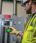 Technician using Rechargeable Pro Thermal Imaging Camera With Over 76800 Pixels For Clear Heat Spots on electrical panel