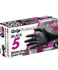 Tough As Nails Black Nitrile Gloves With Top Tier Chemical Resistance And Advanced Tear Protection For Law Enforcement Medical Labs And Industrial Settings Built Different Smooth Grip Technology in large size, powder-free box of 100.
