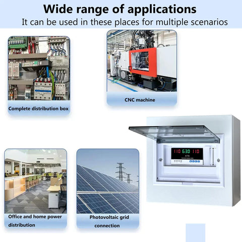 Dual Power Generator Transfer Switch 63A 110V with LED display in various application scenarios