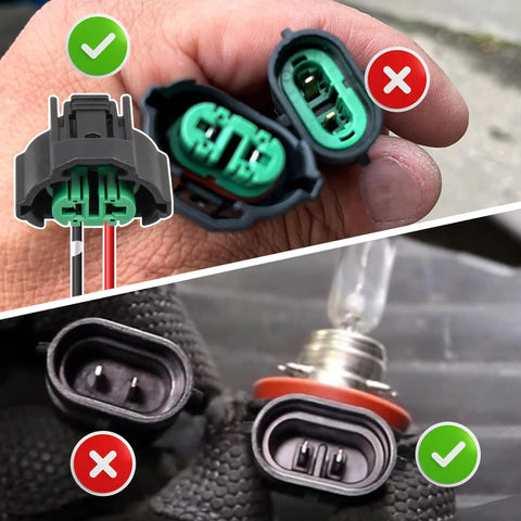 H8 H9 H11 880 881 Female Adapter Wire Connector 2 Pin Plug And Play For Headlight And Fog Light Wiring Harness on hand