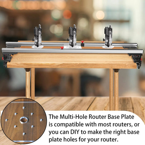 Router Sled For Flat Slabs Portable And Adjustable Beastly Slab Flattening Jig With A 57.8 Inch Guide Rail System on table