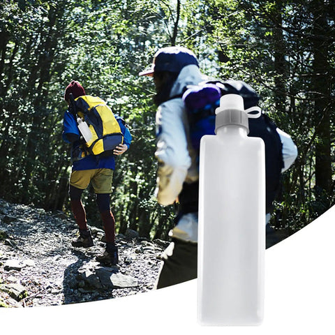 Hiking Hydration Bottle With Protective Dust Cover Leakproof And Lightweight Water Holder for Trails and Travel in a backpack pocket