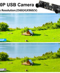 Comparison image showing a lake view captured by a Dope Dual Lens Stereo USB Webcam Module, 1.3MP 960P HD Video, 3D VR Ready, OV9715 Sensor at 960P and 720P resolutions.