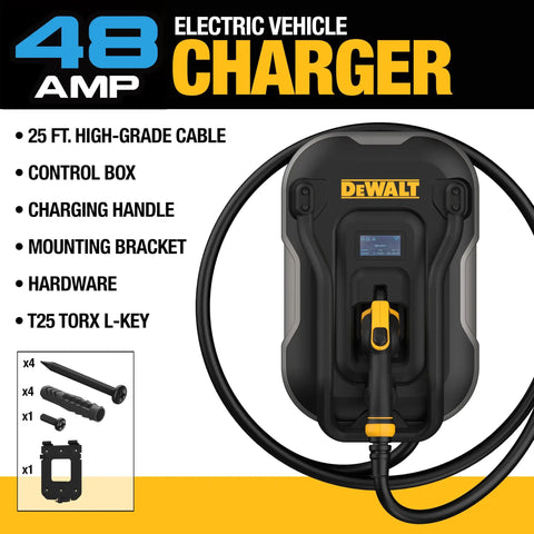 Beast Mode Level 2 EV Charger For Home And Outdoor Use, 48 Amp 240V Fast Charge, 11.5 Kilowatts, 25 Ft UL Cable, app control features