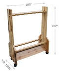 Double Sided Fishing Rod Holder That Stores Up To 16 Rods For Saltwater And Freshwater Gear Perfect Garage Organization And Room Storage For Fishing Rods Tackle Gear And Accessories, handcrafted pine rack with wheels, dimensions 28x37x12 inches