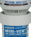 Compact Mini Vent Air Admittance Valve With Pvc Adapter for 1.5 inch pipe use, featuring gravity seal for waste flow.