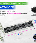 Microwave Charcoal Filter 11.02 x 2.52 Inches For Over-The-Range Hood Vent Replacement, Odor Elimination Carbon Filter