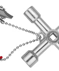 Handy Universal Control Cabinet Key for Gas, Water, and Electric Shutoff Systems with Slot 10x7 Bit, Phillips PH2, Adapter