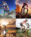 Bike Wheel Lights With Batteries Included For Safer Night Riding Waterproof And Easy To Install With Three Color Modes To Mix And Match.