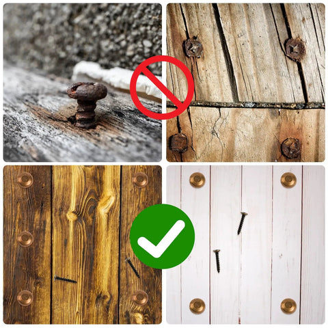 Top Shelf Brass Decorative Screws With Caps For Cabinet Doors And Wood Furniture on finished wooden surfaces