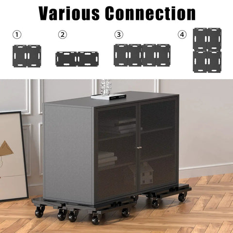 Heavy Duty 4 Wheel Furniture Dolly With Interlocking Design No Tools Needed Easy Move Rolling Platform for Large Items