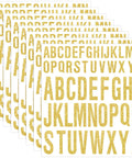 8 Sheet Glitter Letter Stickers Set With Gold Vinyl Alphabet Self Adhesive Letters, waterproof and durable.
