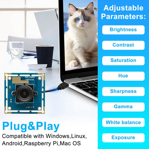 1080P USB Camera Module With Plug And Play Setup High Speed 30 60 100fps CMOS OV2710 Sensor Low Light Industrial Camera Board