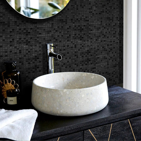 Peel And Stick Metal Backsplash Tile 10 Sheets For Kitchen And Bathroom Or Fireplace Plaid Brushed Black Aluminum PVC Composite Slick