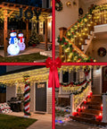 1620 LED 164ft Outdoor Christmas Lights Diamond Inspired Faceted Curtain String Lights With 360 Drops in yard and patio decor