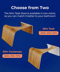 Teak Wood Toilet Stool Slim 7 Inch Height For Natural Pooping Position Upgrade Sturdy Wooden Bathroom Stool Two Color Options