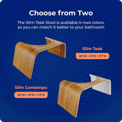 Teak Wood Toilet Stool Slim 7 Inch Height For Natural Pooping Position Upgrade Sturdy Wooden Bathroom Stool Two Color Options