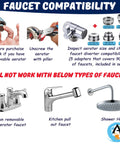 Faucet compatibility guide for Handheld Bidet Sprayer For Toilet And Sink Faucet Attachment With 80 Inch Hose Warm And Cold Water Easy Install