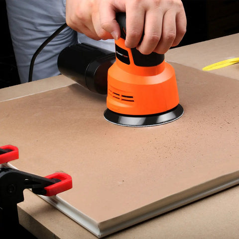 5 Inch Variable Speed Orbital Sander Kit With 6 Speed Settings From 5000 To 12000 OPM 2.4A Electric Random Orbit Sander smoothing wood