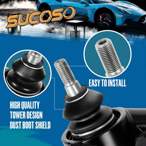 Close-up of 2 To 4 Inch Lift Upper Control Arms With Ball Joints Kit showing dust boot shield and installation features.
