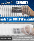 Heavy-Duty 6 Inch PVC Dust Debris and Fume Collection Hose, 10 Feet Long, Ultra Flexible Clear PVC for Your Home Shop comparison
