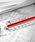 12 Inch Architectural Scale Ruler Triangular Tool Color Coded For Drafting And Blueprints, Pro Grade Precision With 6 Scales On Aluminum Alloy Build