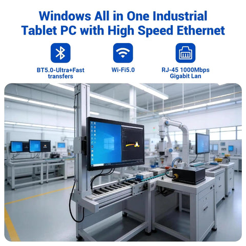 15.6 Inch Industrial Touchscreen All In One Pc With Win 11 Pro Celeron N5095 8G Ram 128Gb Ssd Fhd Ips Display in factory setup.
