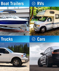 Two Trailer Wheel Chocks With Rope And Wheel Dock For Boat Trailers Travel Campers And RV Accessories on various vehicles