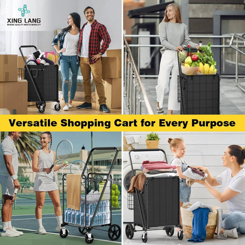 Beast Mode Folding Shopping Cart With Four And A Half Cu Ft Capacity 420 Lb Hauling Power for groceries and laundry.