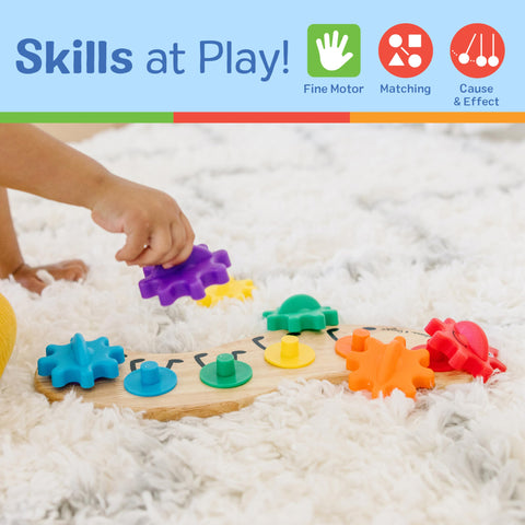 Melissa And Doug Rainbow Caterpillar Gear Toy With Six Interchangeable Gears On A Sturdy Wooden Base A Colorful Matching And Color Recognition Toy For Toddlers And Kids That Builds Fine Motor Skills And Has Serious Fun