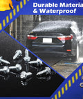100 Pack Car License Plate Screws 14 By Three Quarter Inch Slotted Hex Head Mounting Screws next to a car being washed